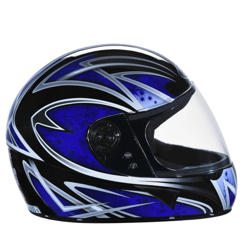Studds JADE D2 Full Face Helmet (Matt Black and Blue, M)