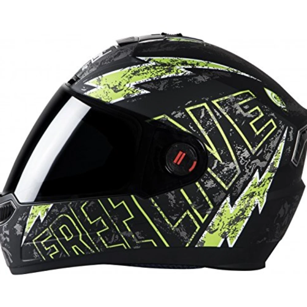 Steelbird SBA-1 Free Live Matt Black with Green Helmet with Plain visor, 580mm