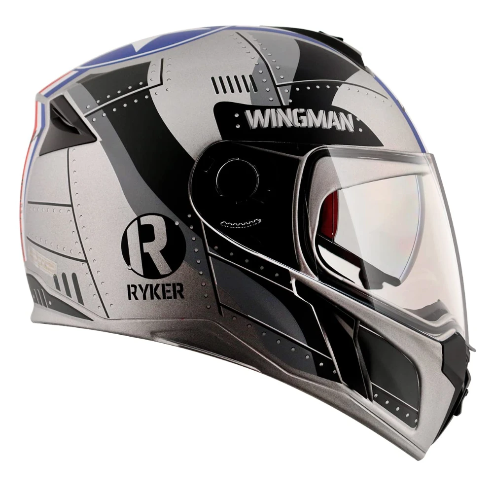 Vega Ryker Wingman Full Face Helmet Dull Coll Grey Black, Size: M(57-58 cm)