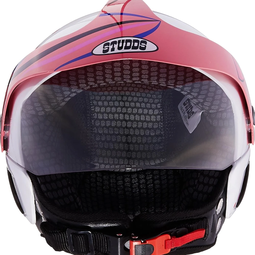Studds Marshall D1 Open Face KIDS Helmet (Girl's, White Pink, XS)
