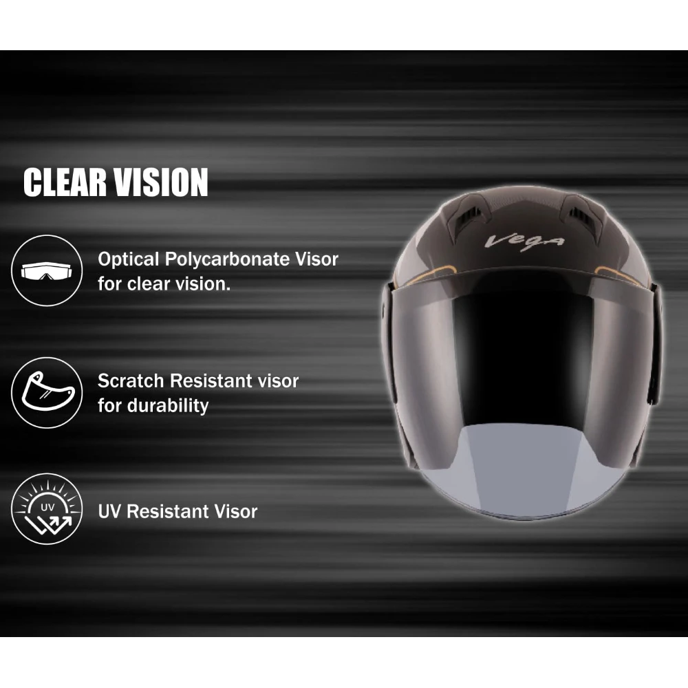 Vega Lark Legend Dull Black Silver Helmet-L