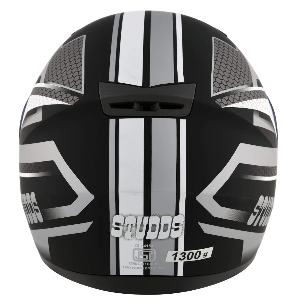 Studds SHIFTER D8 Decor Full Face Helmet (Matt Black and Grey, XL)