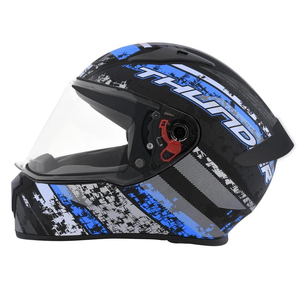 Studds Thunder D1 ISI and DOT Certified Full Face Graphic Helmet for Men and Women with Clear Visor (Matt Black N1, XL)