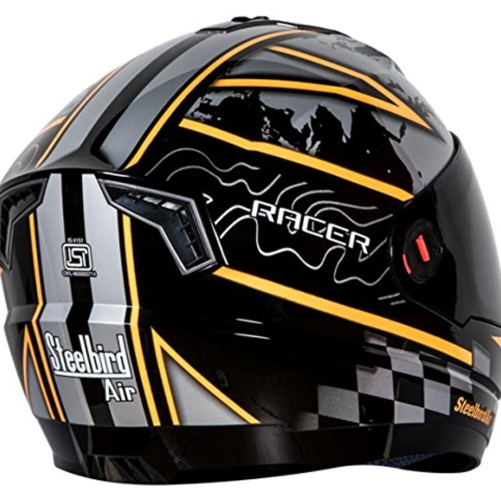 Steelbird STE_AIR_31 Air Racer Full Face Helmet with Visor (Multicolor, L)