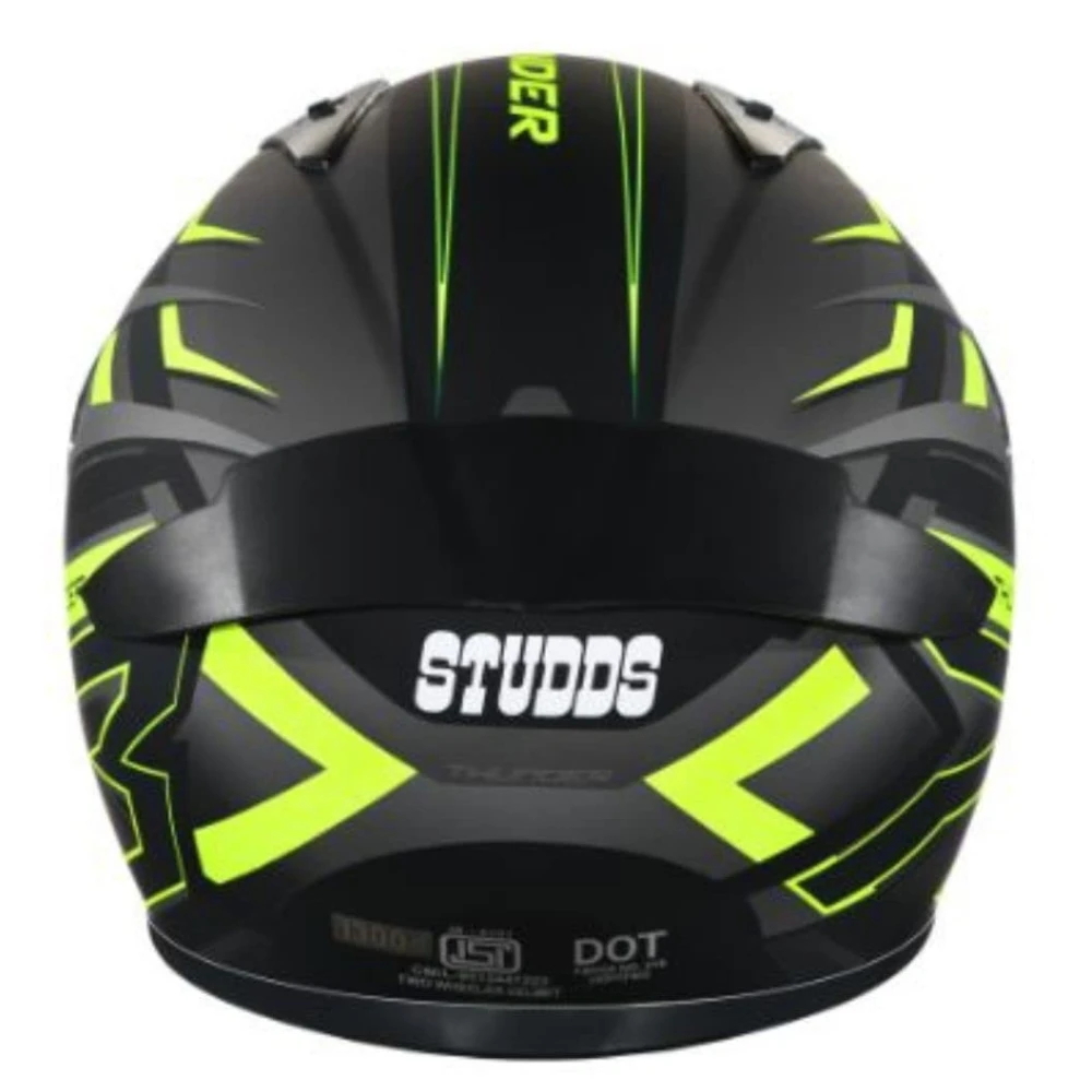Studds Thunder D6 ISI and DOT Certified Full Face Graphic Helmet for Men and Women with Clear Visor (Matt Black Grey N5, XL)