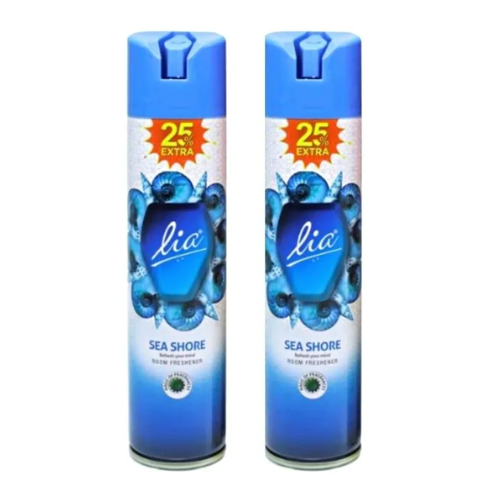 Lia Air Freshener for Home, Office, Car Combo with Fragrance | Room Freshener Set of 2 | 25% extra (Fragrance Sea shore)