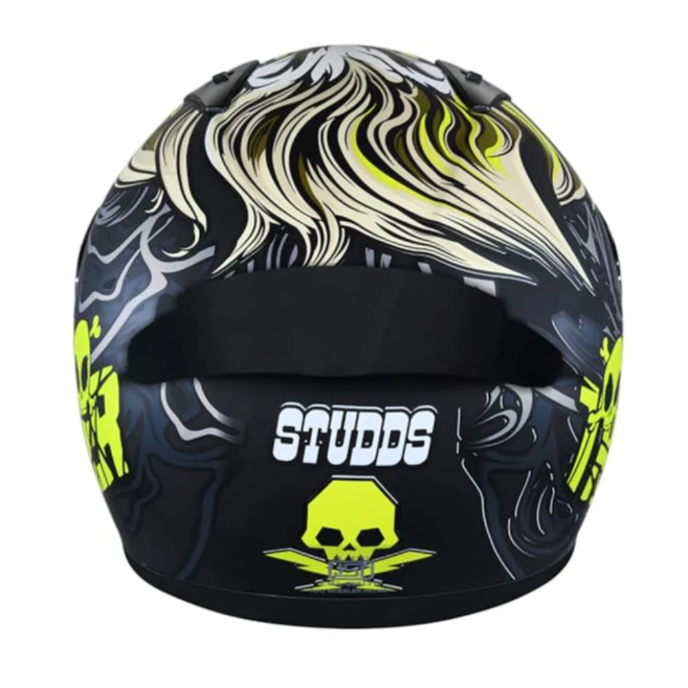 Studds Thunder Full Face Helmet D9 with Clear Visor (Matt Black N5, M)