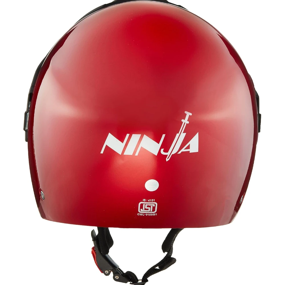 Studds Ninja Concept ECO Open Face Helmet Helmet (Cherry Red, Medium)