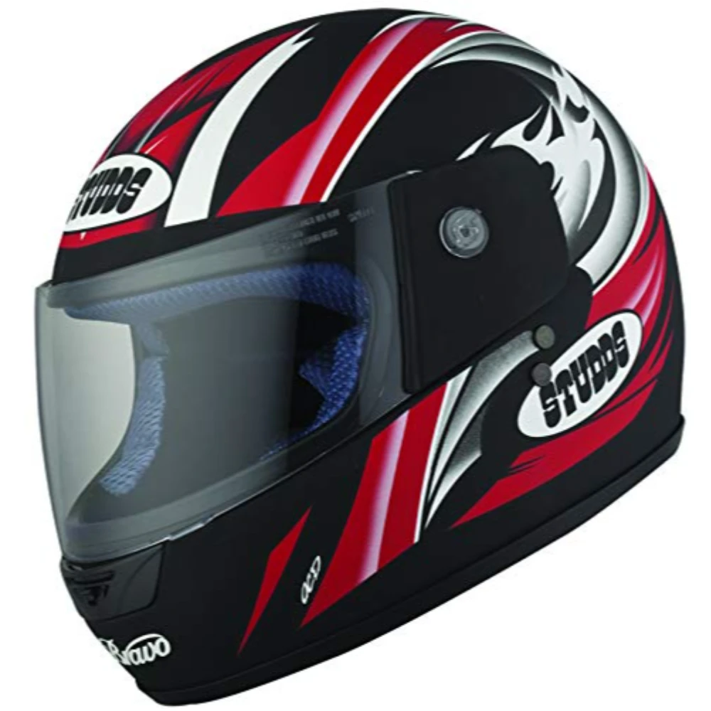 Studds Bravo Decor Knight Full Face Helmet (Matt Black and Red, M 570)