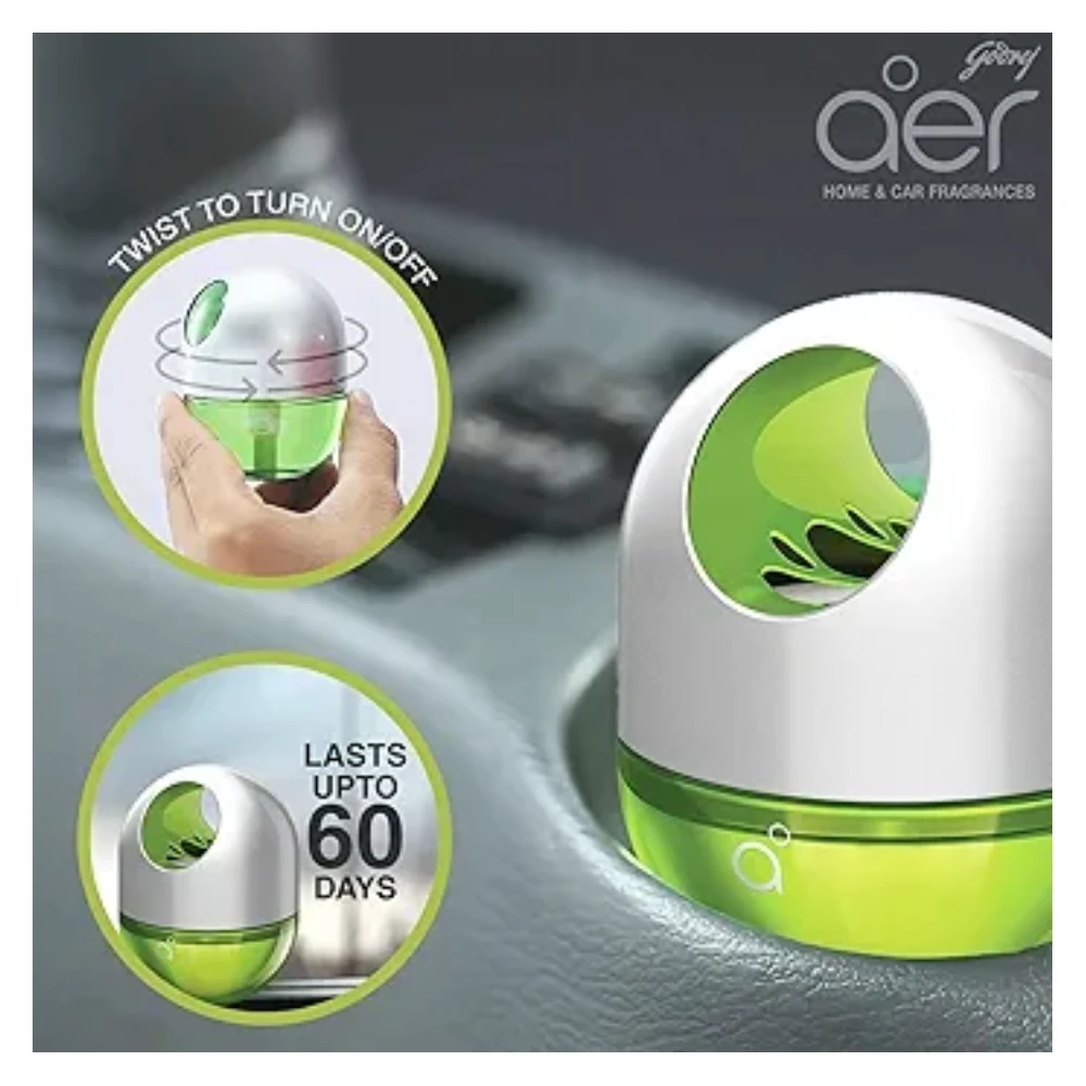 Godrej aer twist, Car Air Freshener - Fresh Lush Green (45g)