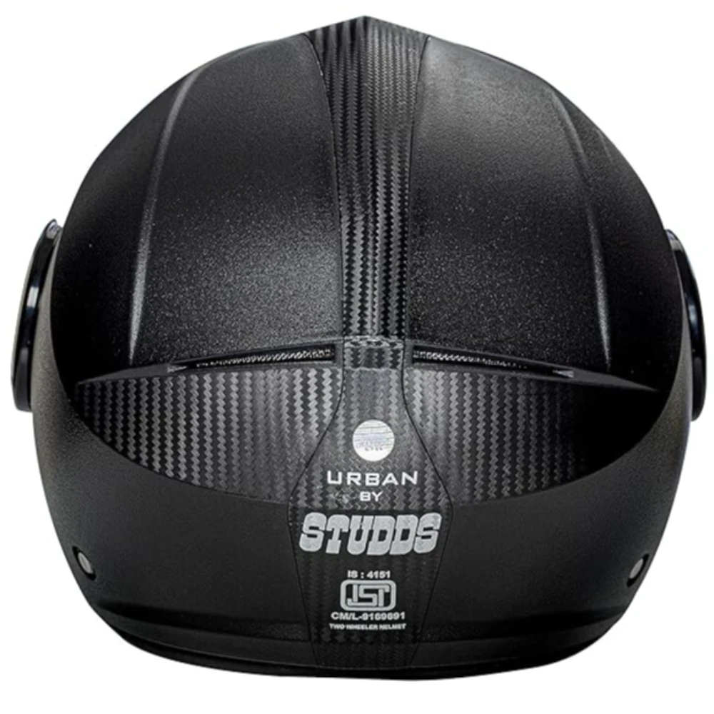 Studds Urban Black with Black Strip Open Face Helmet (L)