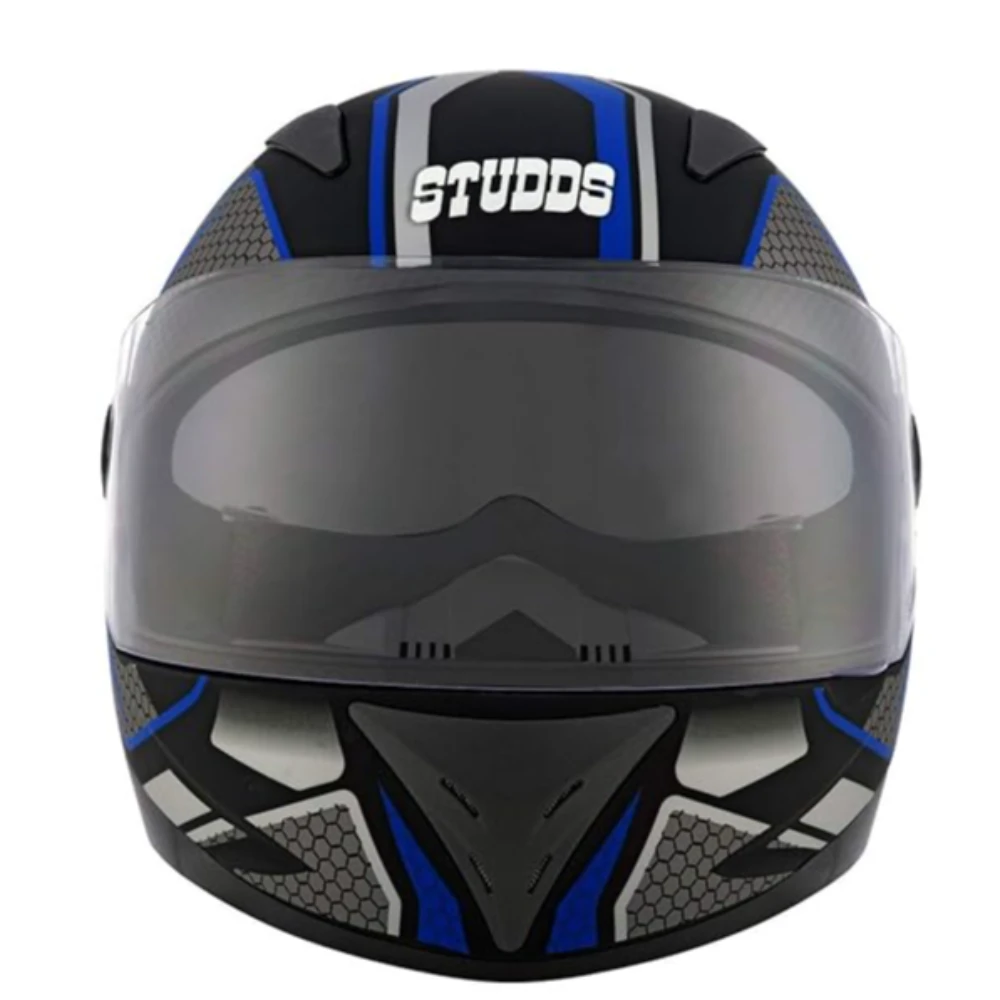 Studds SHIFTER D8 Decor Regulated Density EPS Full Face Helmet (Matt Black and Blue, XL)