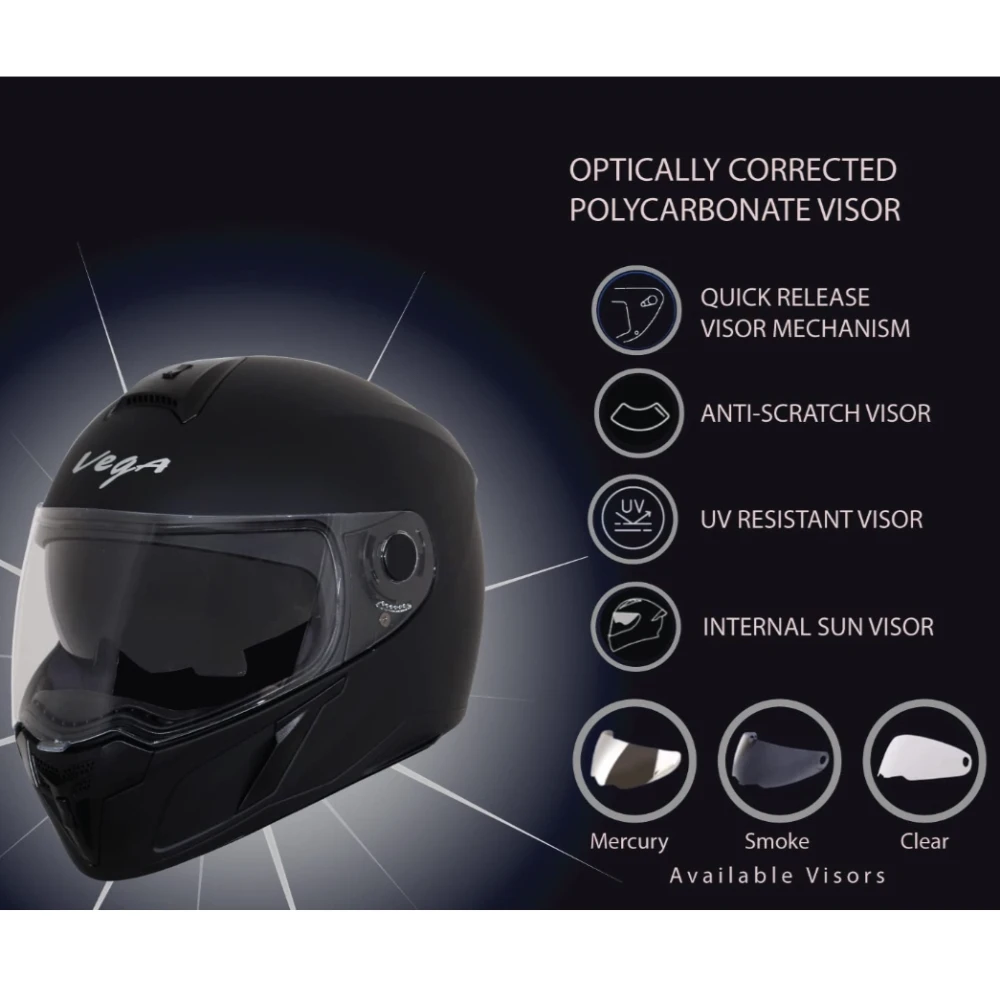 Vega Ryker D/V Dull Black Helmet-M