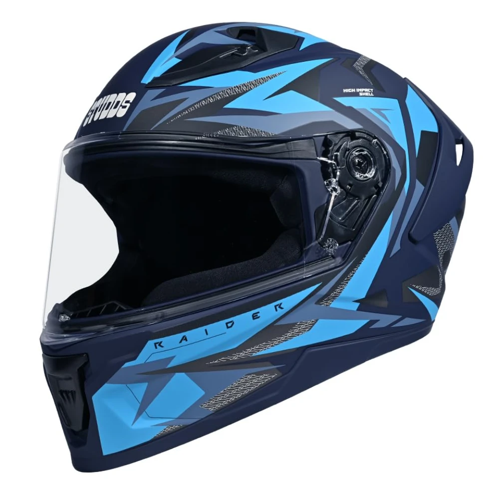 STUDDS Raider Skulpt ISI Certified Full Face Helmet for Men and Women with Spoilor and Clear Visor