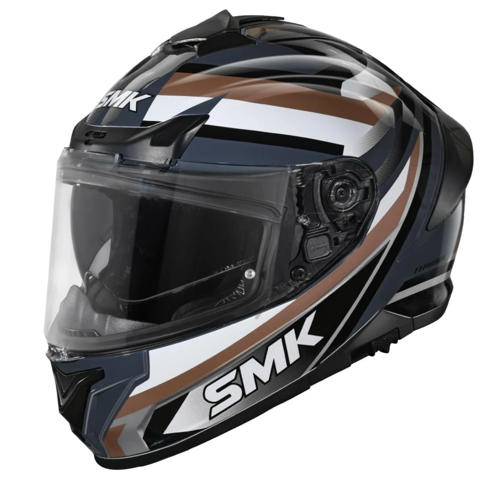 SMK Typhoon Freeride ISI ECE & DOT Certified Full Face Dual Visor Helmet for Men and Women with Pinlock Fitted Clear Visor and Inner Sun Visor ( GL627 - M )