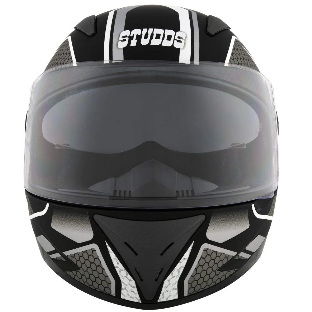 Studds SHIFTER D8 Decor Full Face Helmet (Matt Black and Grey, XL)