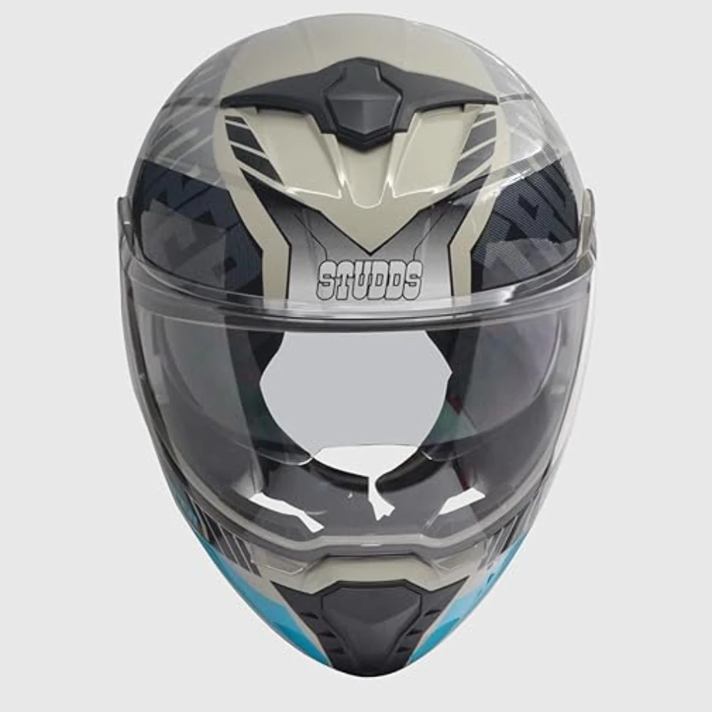 STUDDS Trooper DV D1 ISI and DOT Certified Gloss Finish Flip-up Full Face Helmet for Men and Women with Inner Sun Visor (Matt Grey N1/XL)