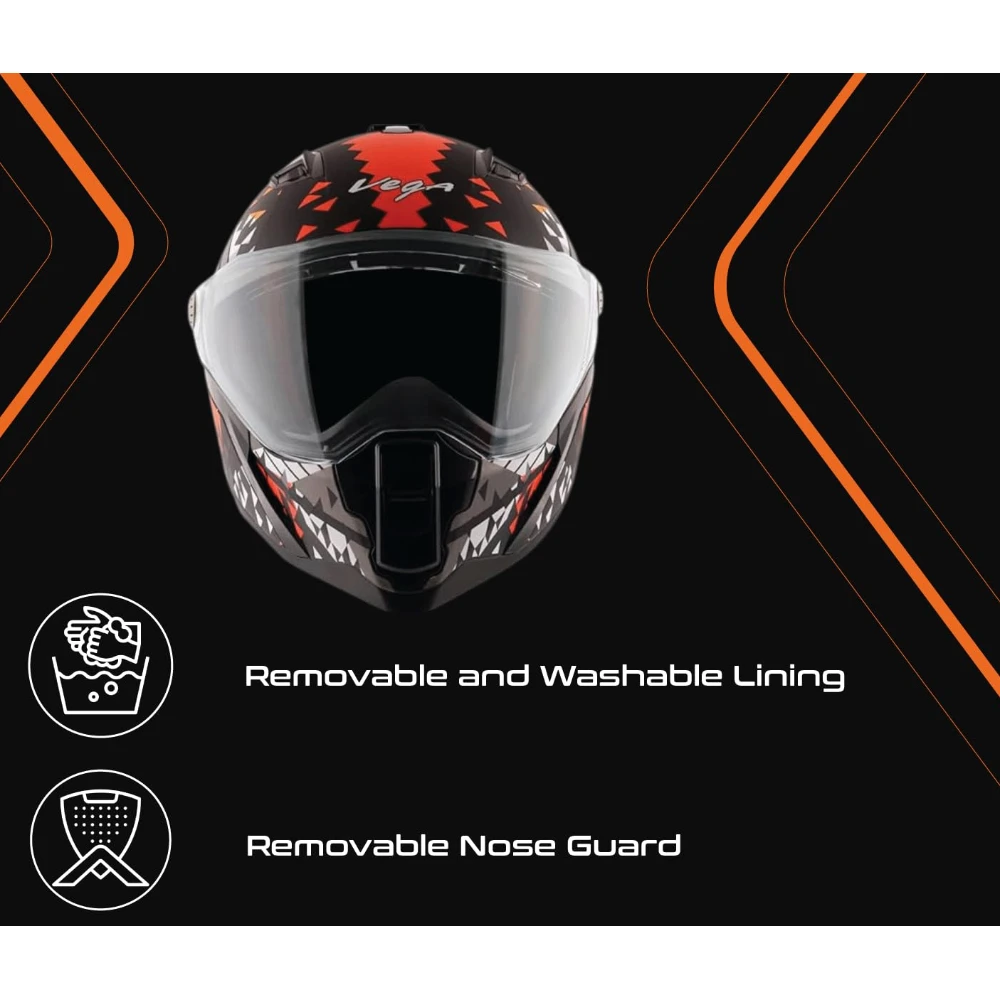 Vega Storm Atomic Dull Black Orange Helmet-M
