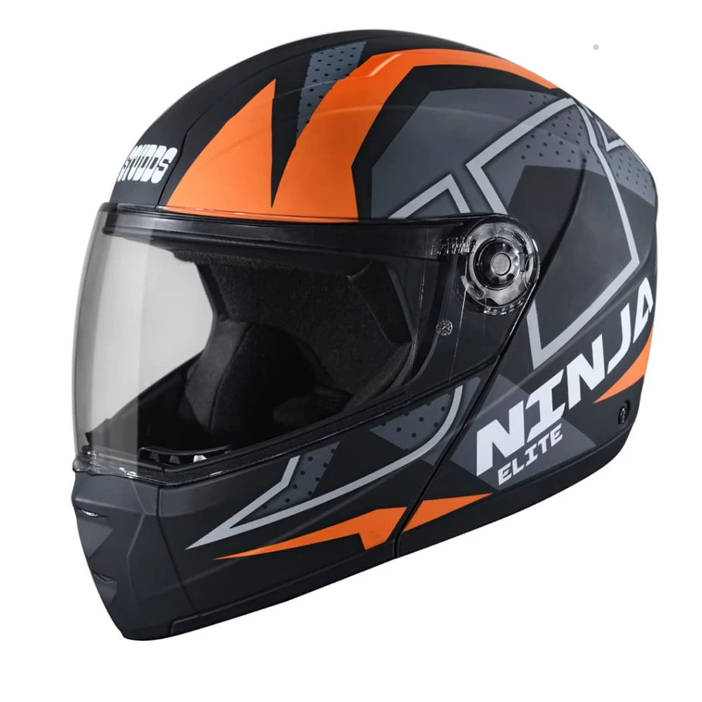 STUDDS Ninja Elite Super D6 FLIP-UP Full FACE Helmet N10 MATT Black-M