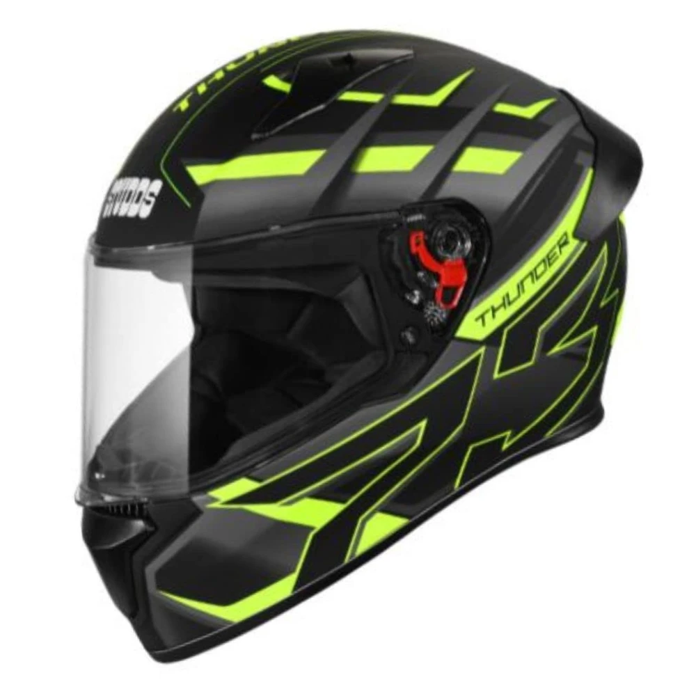 Studds Thunder D6 ISI and DOT Certified Full Face Graphic Helmet for Men and Women with Clear Visor (Matt Black Grey N5, XL)