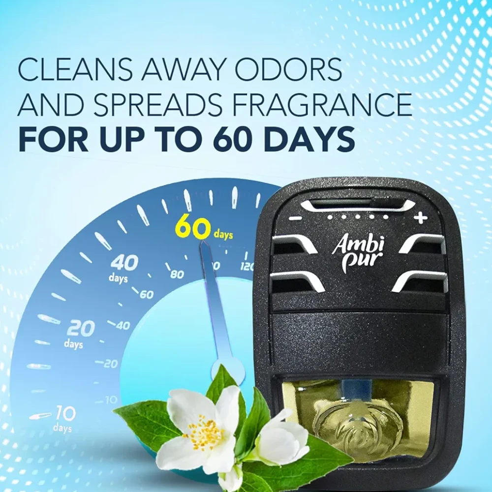 Ambi Pur Car Freshener Starter Kit , Jasmine , 7.5 ml