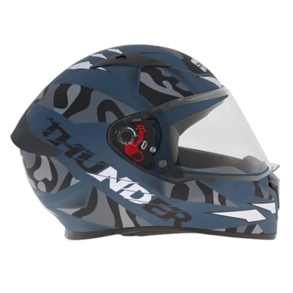 Studds Thunder Full Face Helmet D7 with Clear Visor (Matt Turquoise N4, XL)