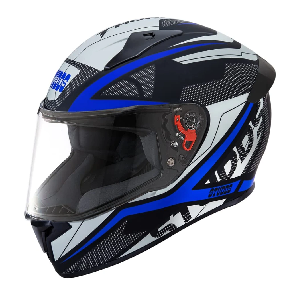 Studds Thunder Full Face Helmet D4 with Clear Visor (Matt Black N1, XL)