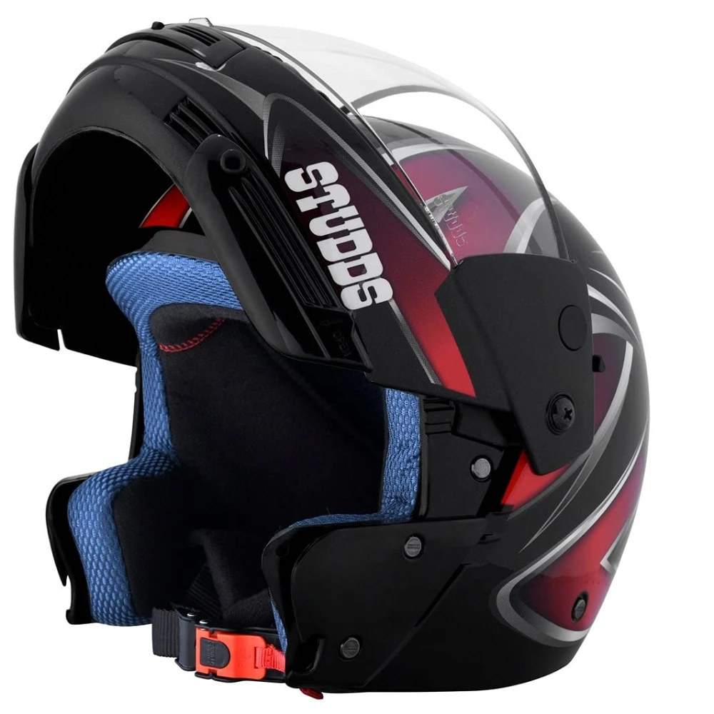 Studds Ninja D5 Full Face Helmet (Black and Red, M)
