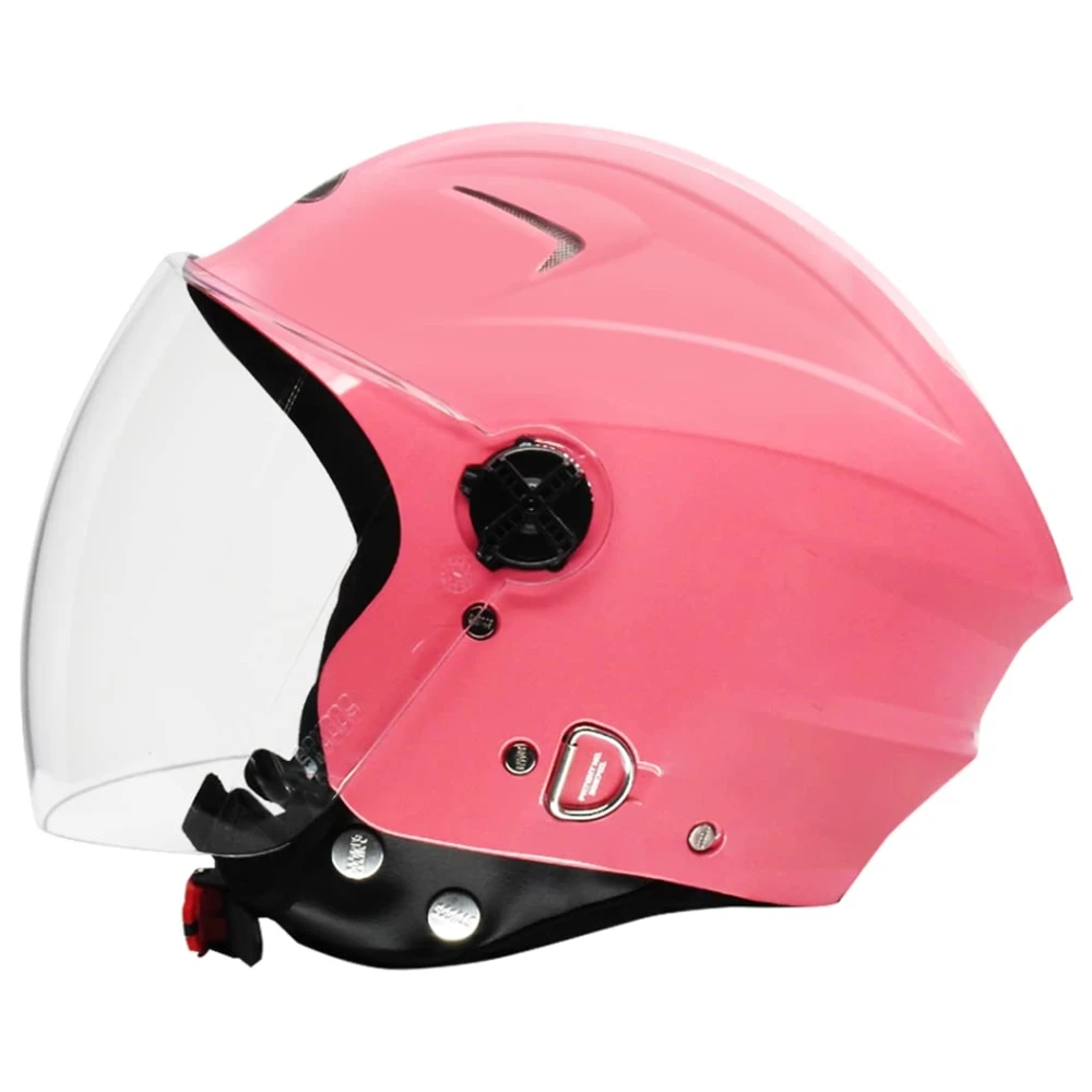STUDDS RAY ISI Certified Open FACE Helmet for Men and Women with D - Ring Lock (Baby Pink-M), Motorcycling