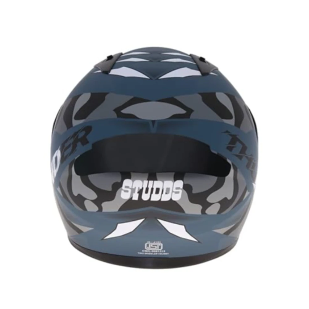 Studds Thunder Full Face Helmet D7 with Clear Visor (Matt Turquoise N4, XL)