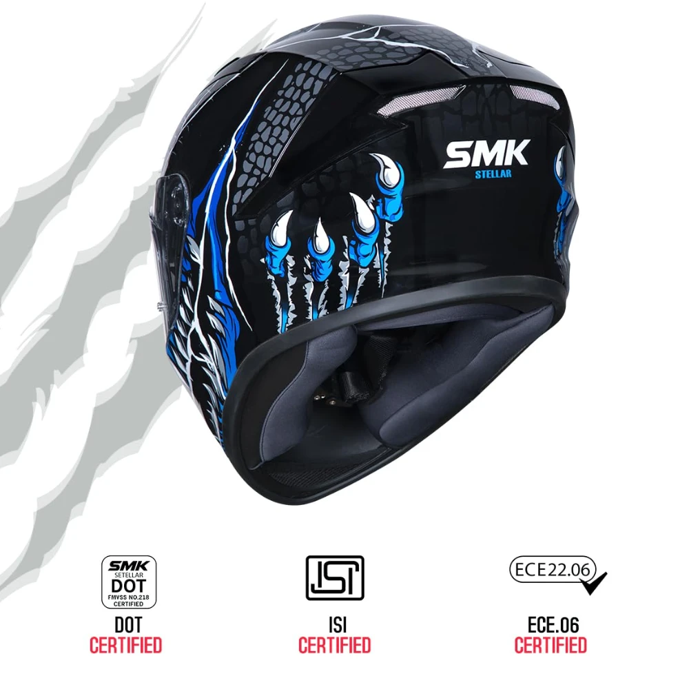 SMK-Link Stellar Sports Taotei Helmet Ece-06 Certified with Anti Fog Clear Visor for Men and Women