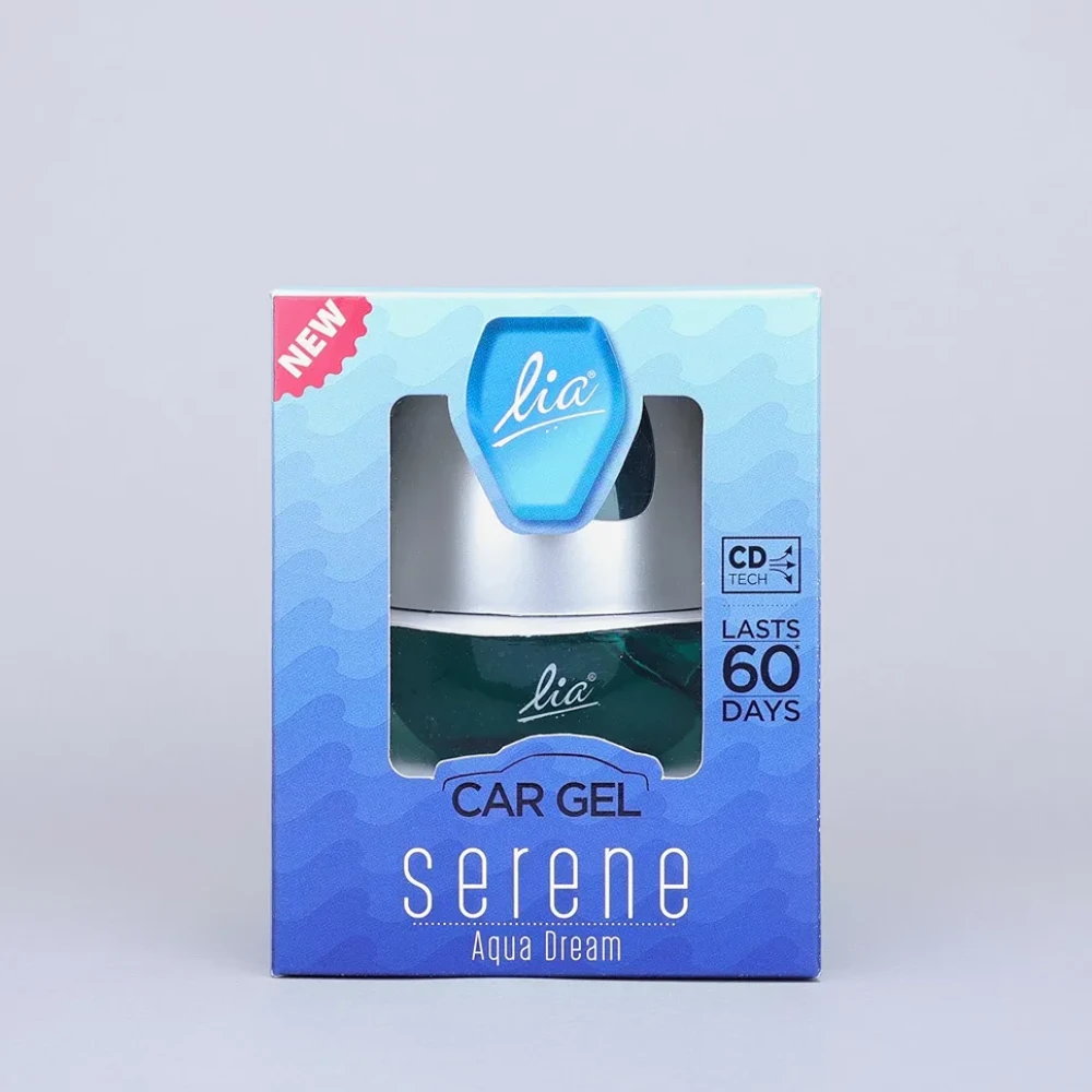 Cycle Lia Car Freshener Gel|Aqua Dream (Serene) Fragrance 45 Gm|Lia Dashboard Gel Car Air Freshener|Car Perfume Car Accessories