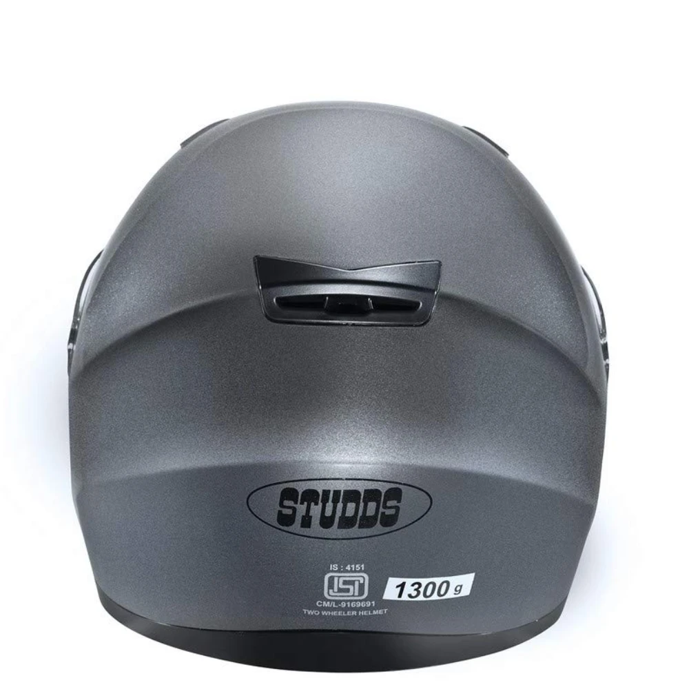 STUDDS SHIFTER Silicone-coated Full Face Helmet with Tinted Visor (Gun Grey, XL)