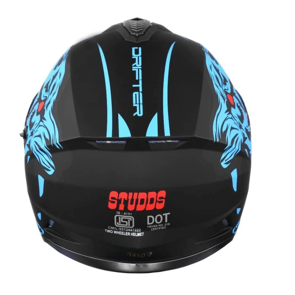 Studds Drifter Full Face Helmet Matt Black N1, Size: XL(60 cm)