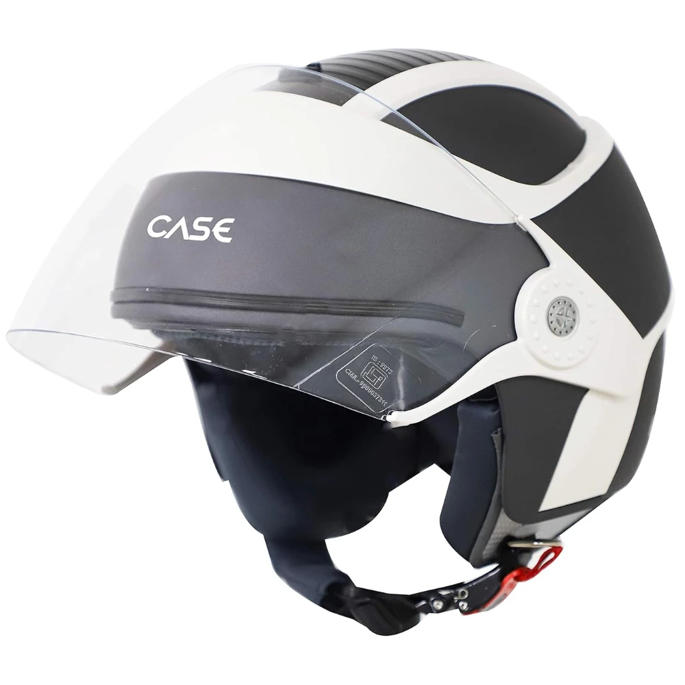 Steelbird SB-29 Case Open Face Helmet Grey & Off White, Size: L(57-58 cm)