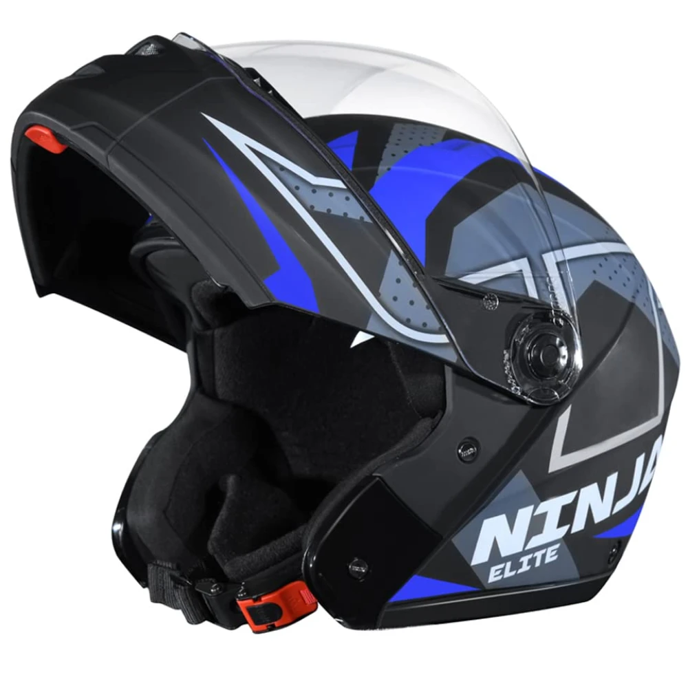 STUDDS Ninja Elite Super D6 FLIP-UP Full FACE Helmet N1 MATT Black-XL