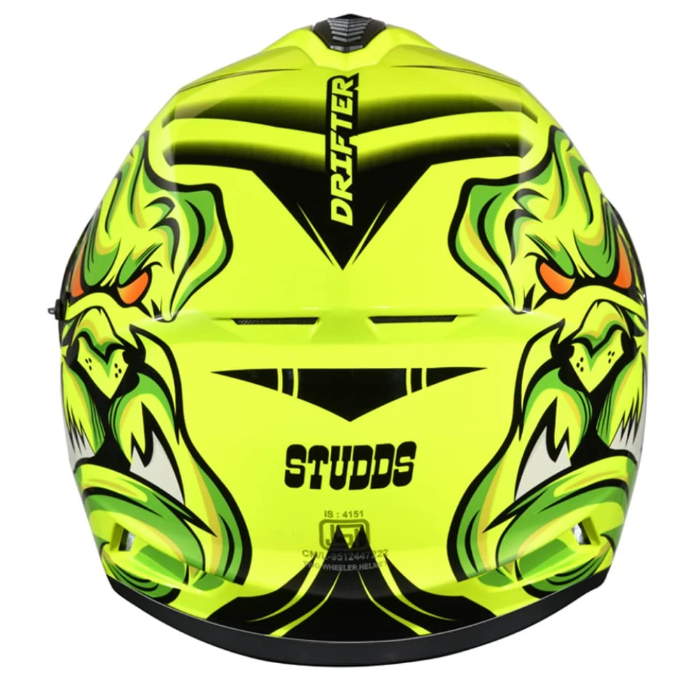 Studds Drifter D1 Full Face Helmet Yellow N5, Size: XL(60 cm)