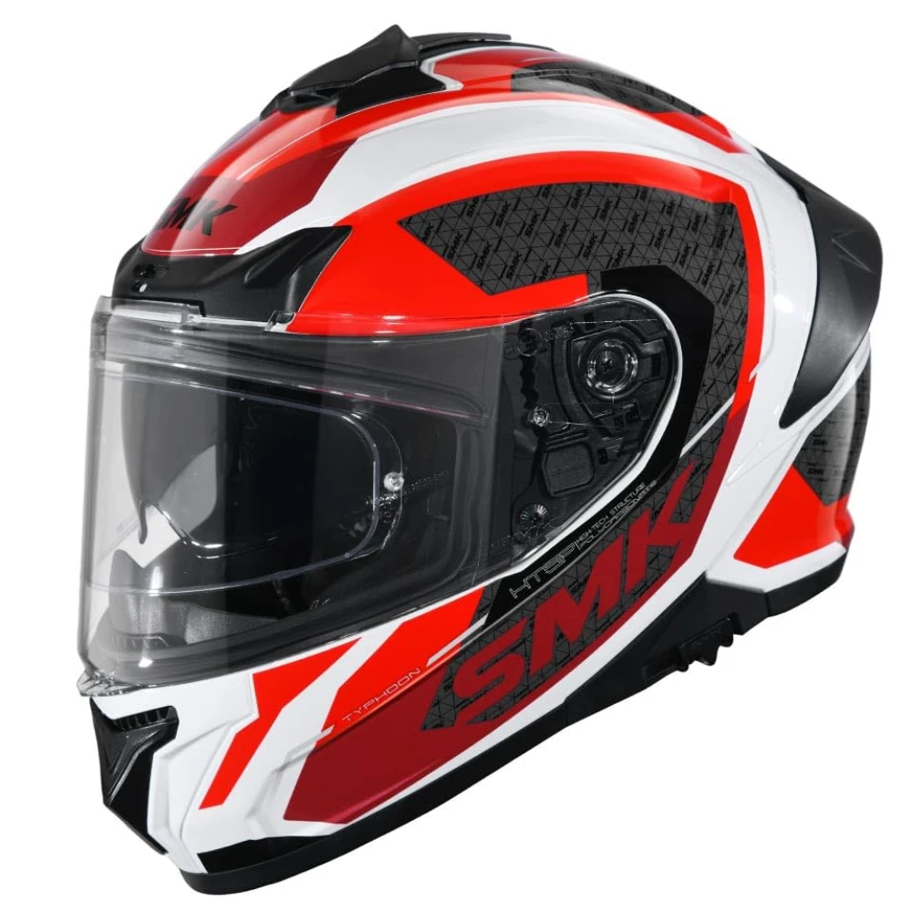 SMK Typhoon RD1 ISI ECE & DOT Certified Full Face Dual Visor Helmet for Men and Women with Pinlock Fitted Clear Visor and Inner Sun Visor ( White - GL136 - S )