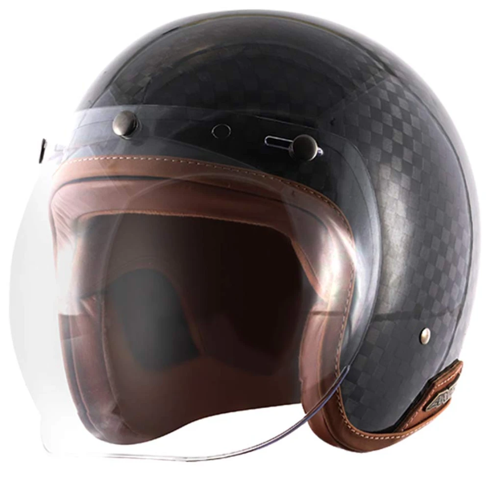 Vega Axor Retro Jet Big Checks Carbon W/Bb Helmet-L | Black