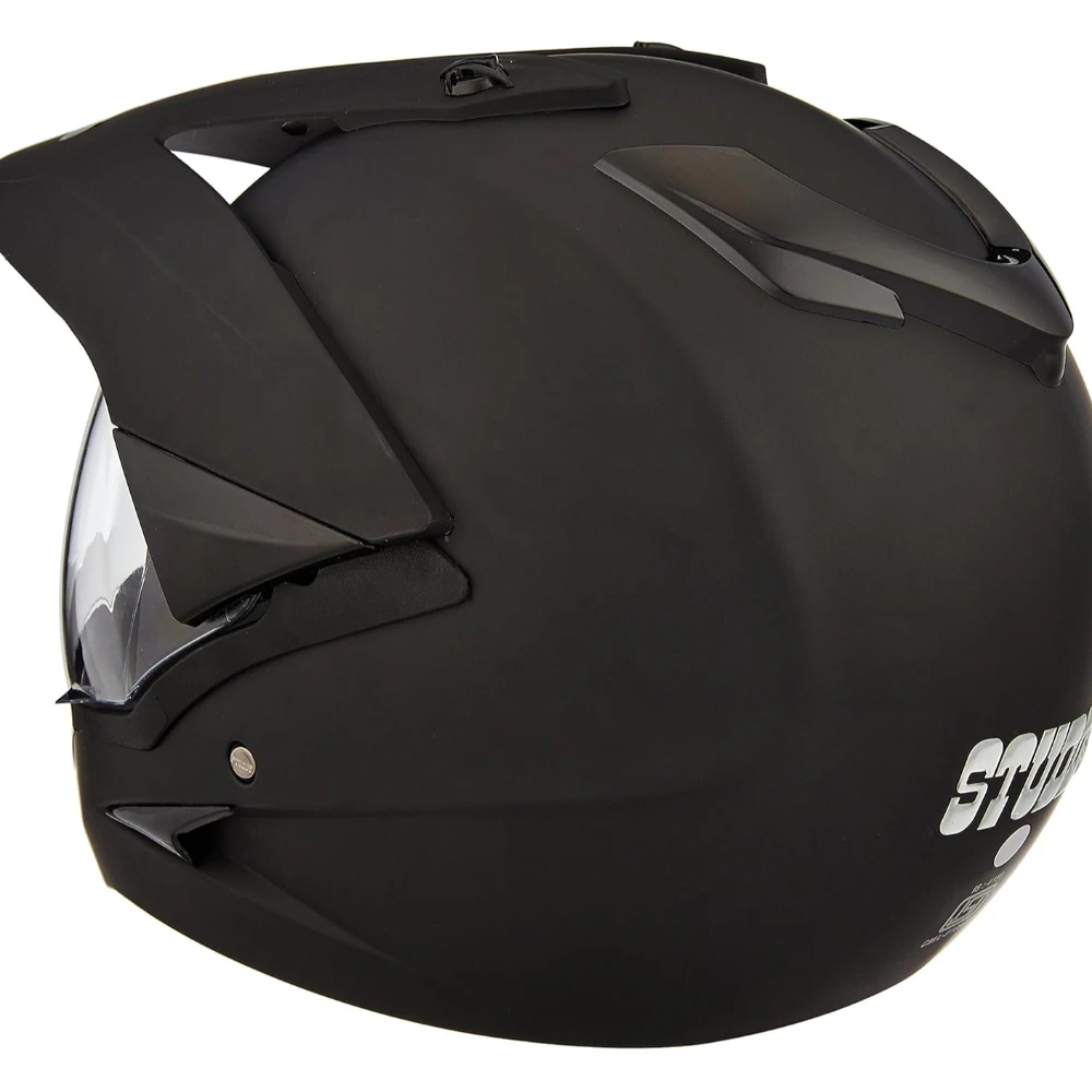 Studds Motocross Plain Full Face Helmet with Plain Visor (Matt Black, L)
