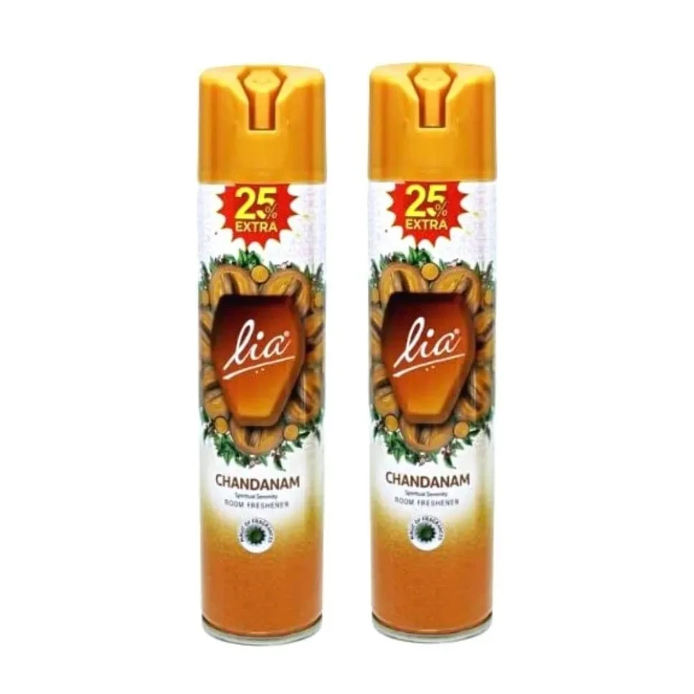 Lia Air Freshener for Home, Office, Car Combo with Fragrance | Room Freshener Set of 2 | 25% extra (Fragrance Chandanam)
