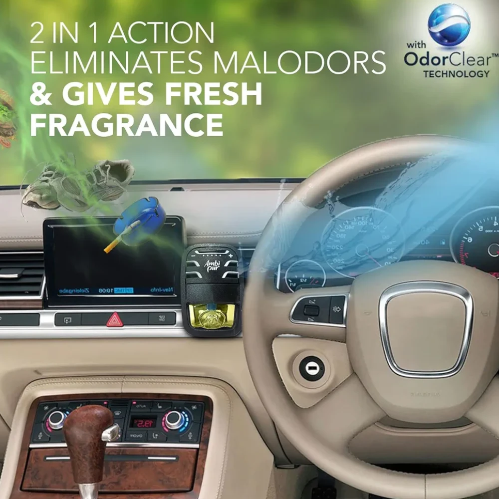 Ambi Pur Car Air Freshener Starter Kit, Aqua, 7.5 ml