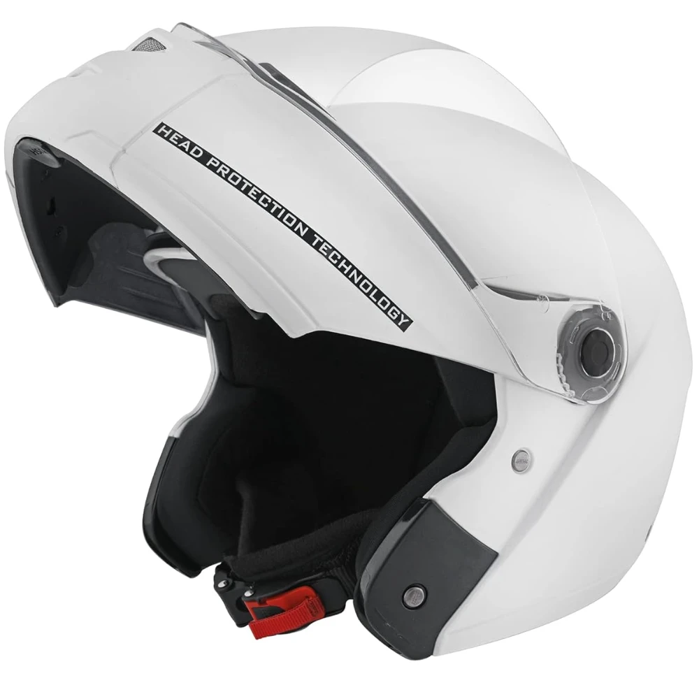 Studds Ninja Elite Super Flip Up Full Face Helmet (White, XL)