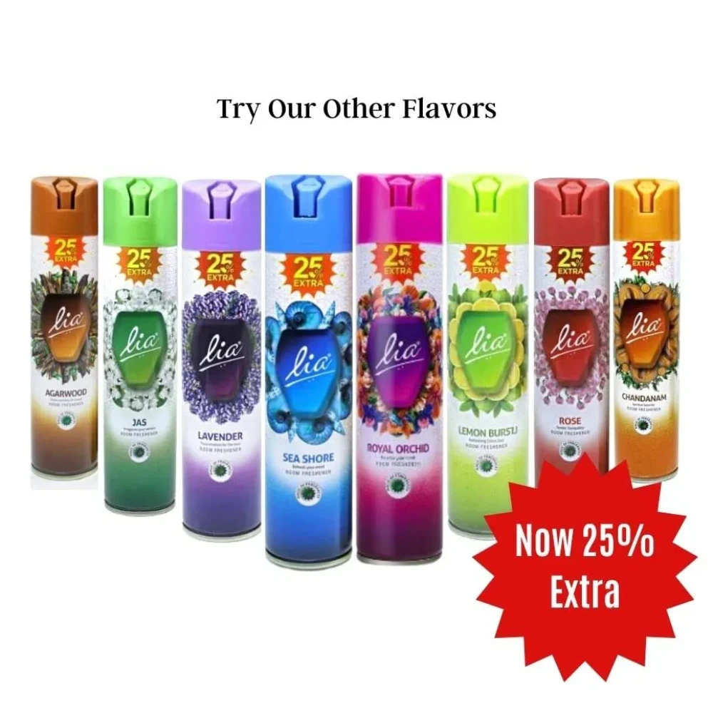 Lia Air Freshener for Home, Office, Car Combo with Fragrance | Room Freshener Set of 2 | 25% extra (Fragrance Agarwood)