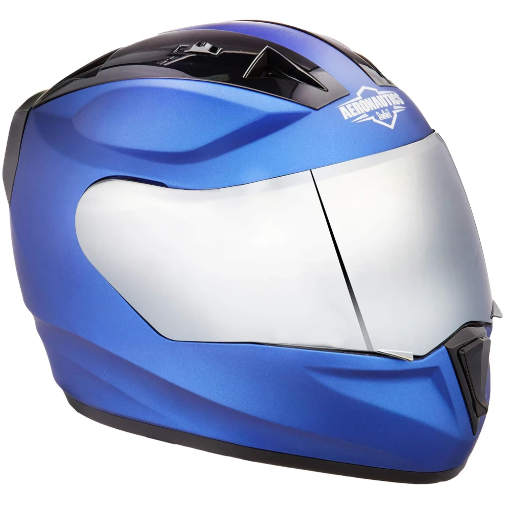 Steelbird SA-1 Aeronautics Full Face Helmet Blue, Size: L(57-58 cm)