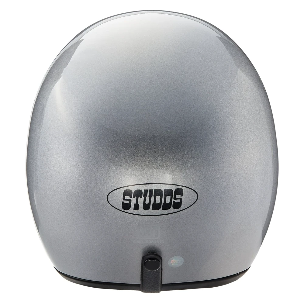 Studds JETSTAR Classic Plain Open Face Helmet (Silver and Grey, Medium)