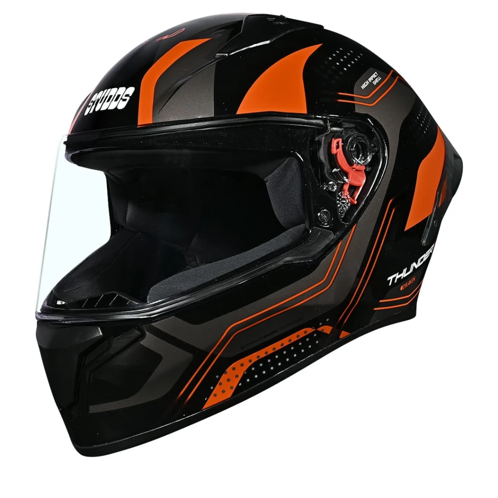 Studds Thunder D2 Draken ISI and DOT Certified Full Face Helmet for Men and Women with Spoiler and Clear Visor