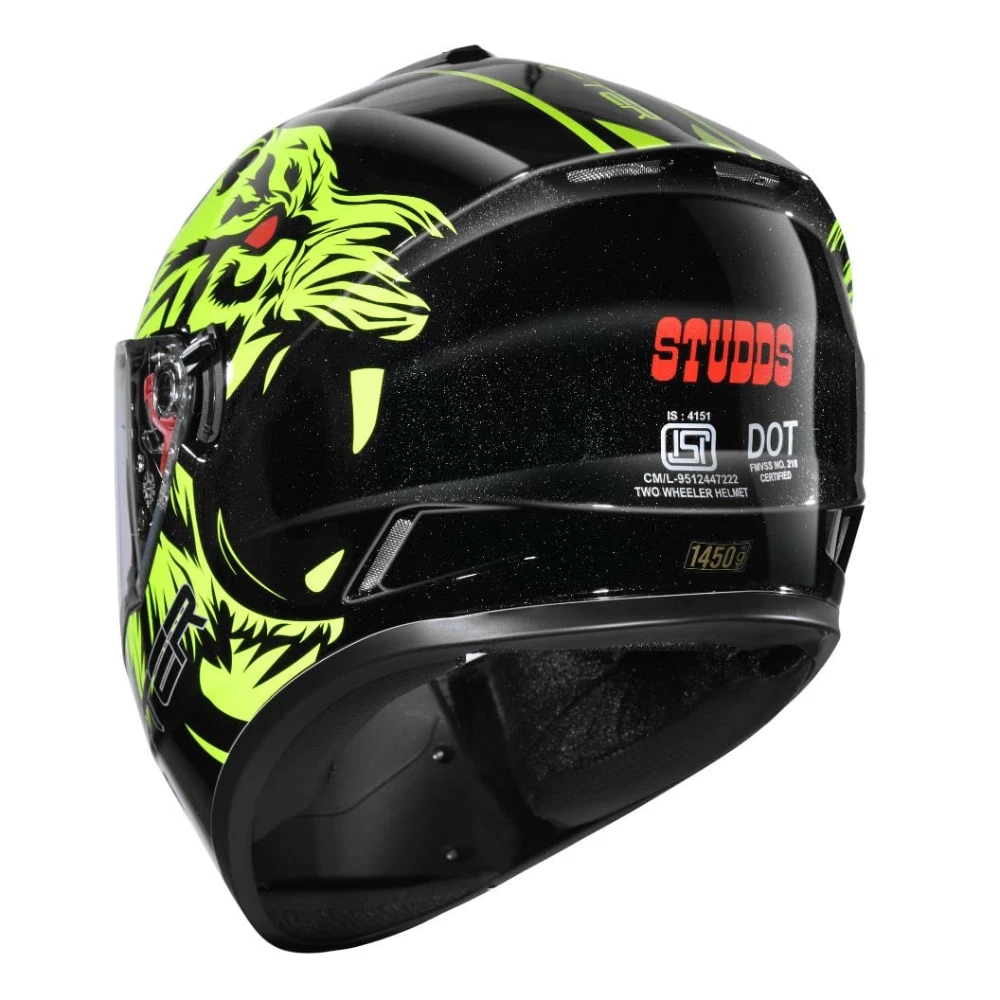 Studds Drifter Full Face Helmet Black N5, Size: XL(60 cm)
