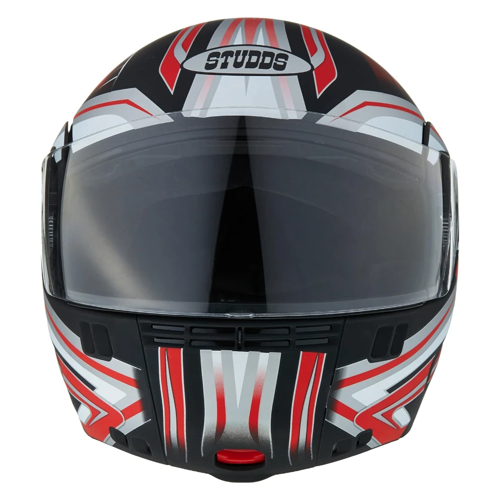Studds Ninja 3G D1 Flip Up Full Face Helmet (Matt Black and Red, x-large)