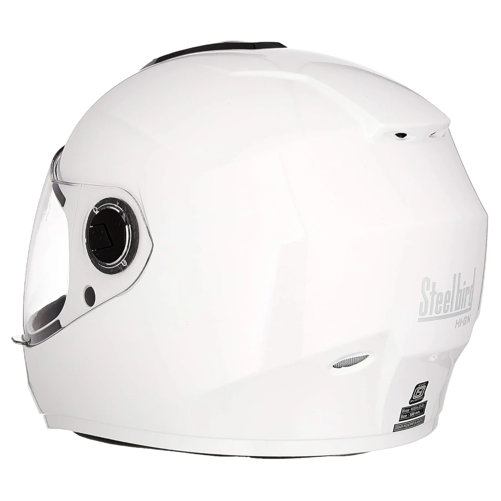 Steelbird SBH-11 Full Face Helmet White, Size: L(57-58 cm)